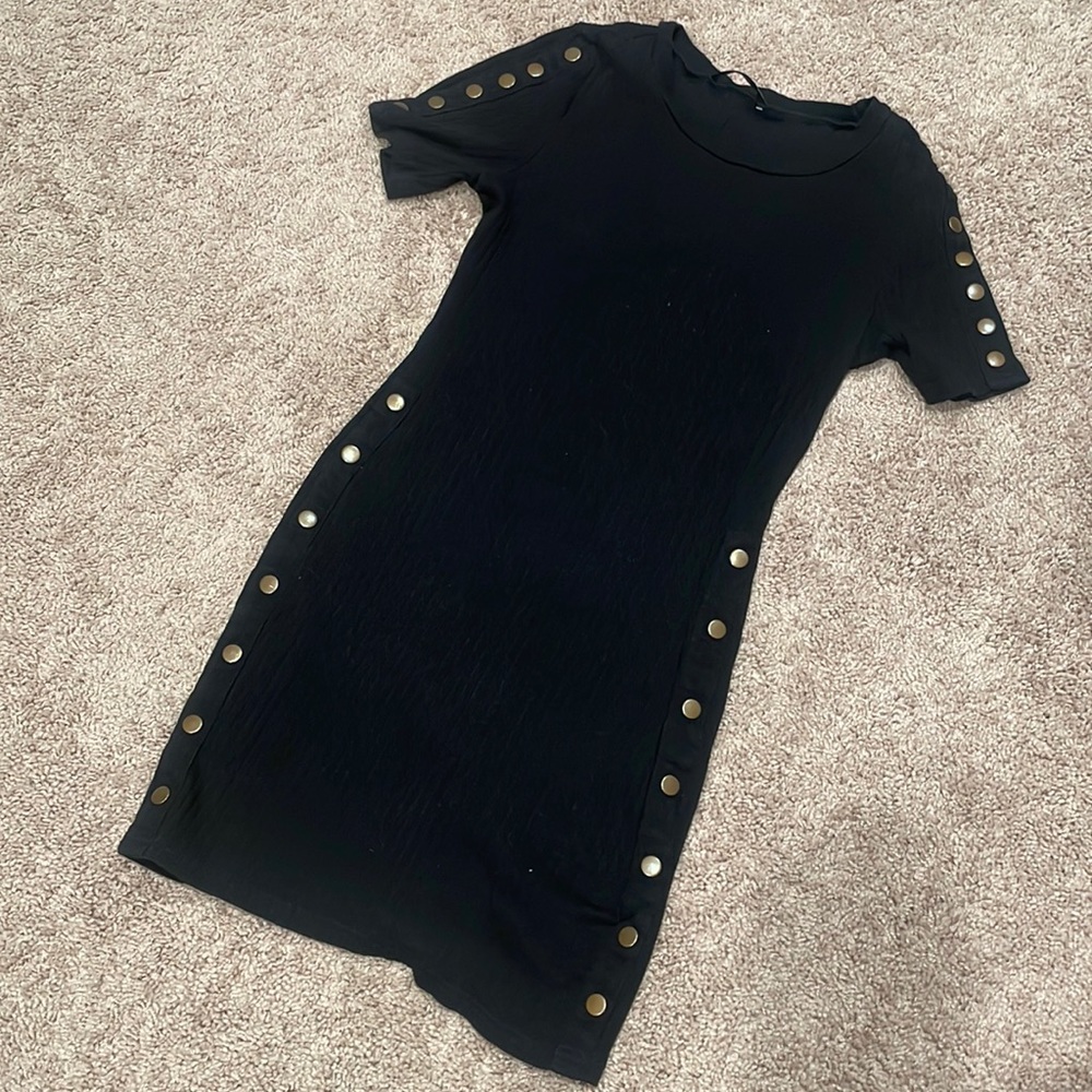 Black button dress